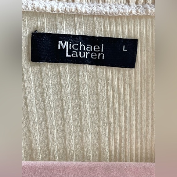 NWT MICHAEL LAUREN on Revolve Roberto Long Sleeve Ruffle Cardigan in Ivory - Picture 3 of 15